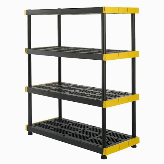 Heavy Black 4-Tier Plastic Rack